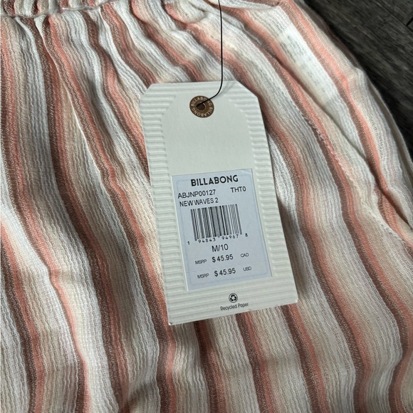 Billabong Pink and White Striped Pants - Picture 2 of 6